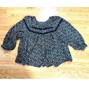 Old Navy 3X - Floral Peasant Top Blouse - Button up